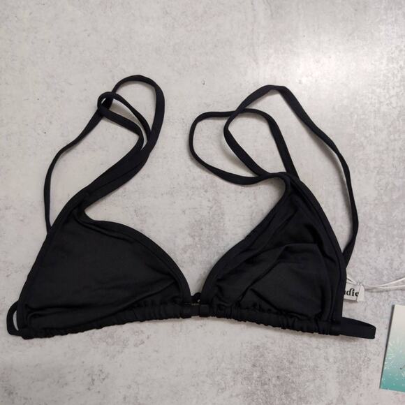 NWT Andie Cannes Top Black Triangle Cups Adjustable String Skimpy Bikini M